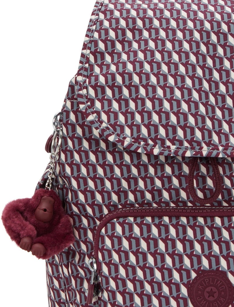 كيبلينغ حقيبة ظهر صغيرة سيتي باك إس ثلاثية الأبعاد بلون نبيذي - Image 4